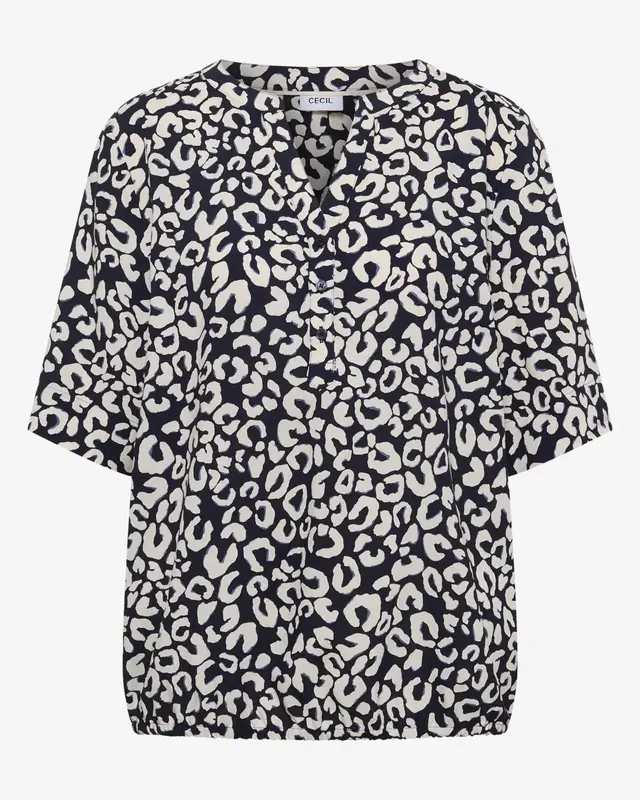 Cecil Bluse mit Leo Muster - Universal Blue