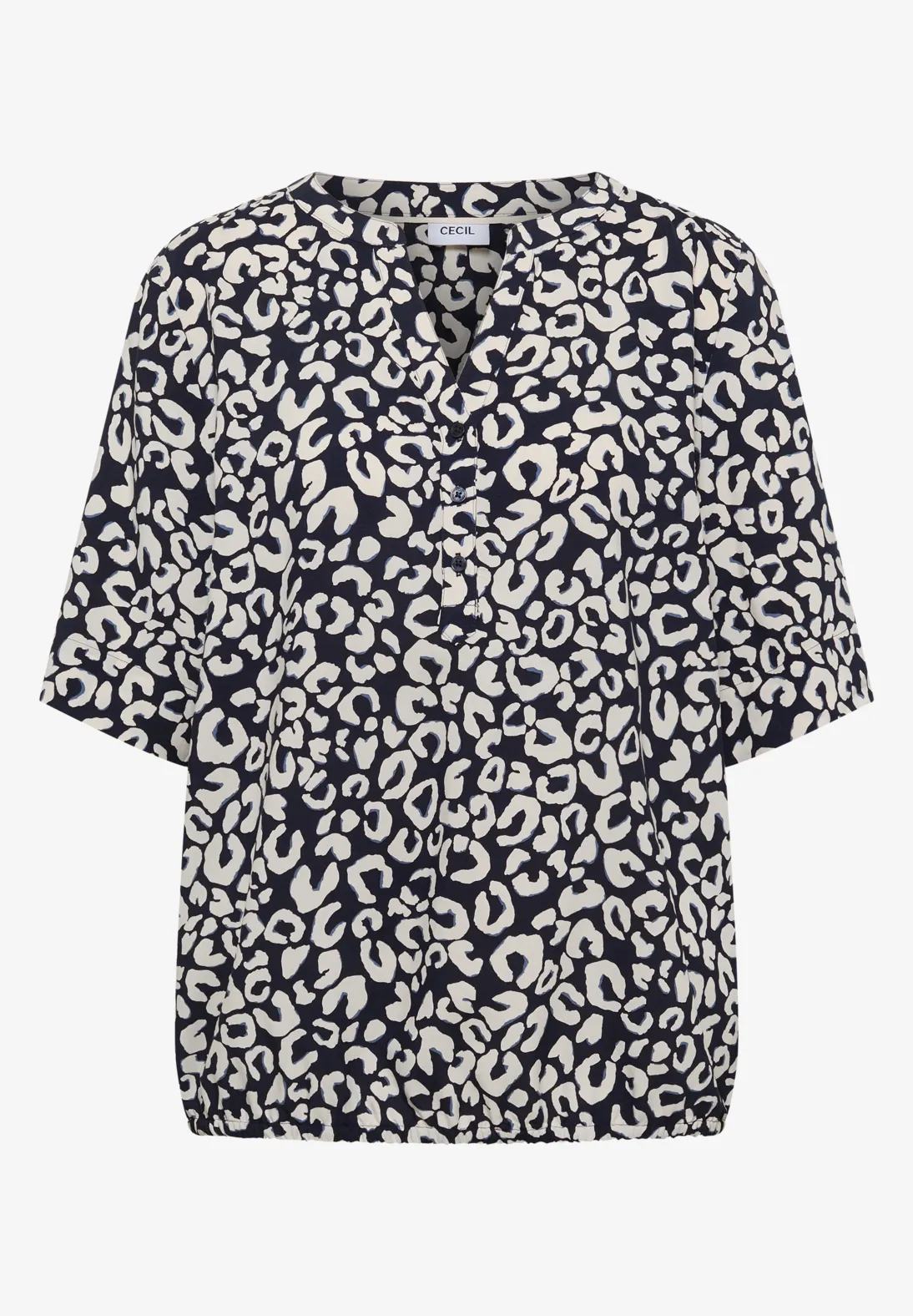 Cecil Blouse met Leo Patroon - Universal Blue