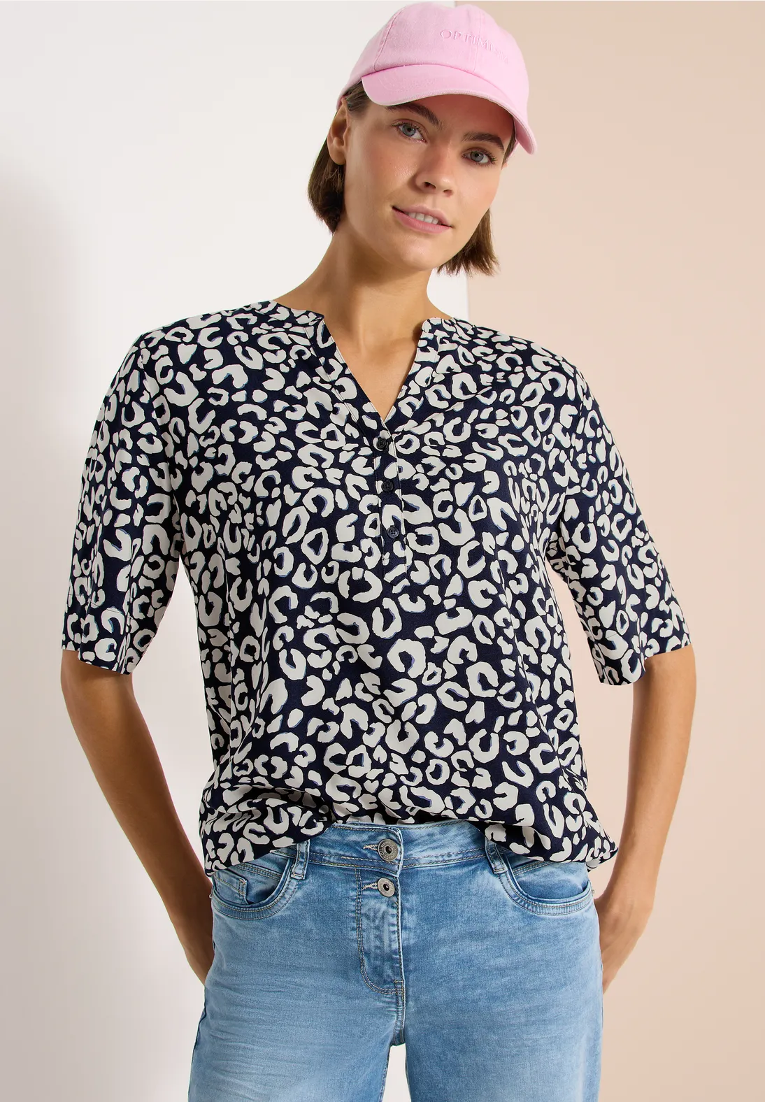 Cecil Bluse mit Leo Muster - Universal Blue