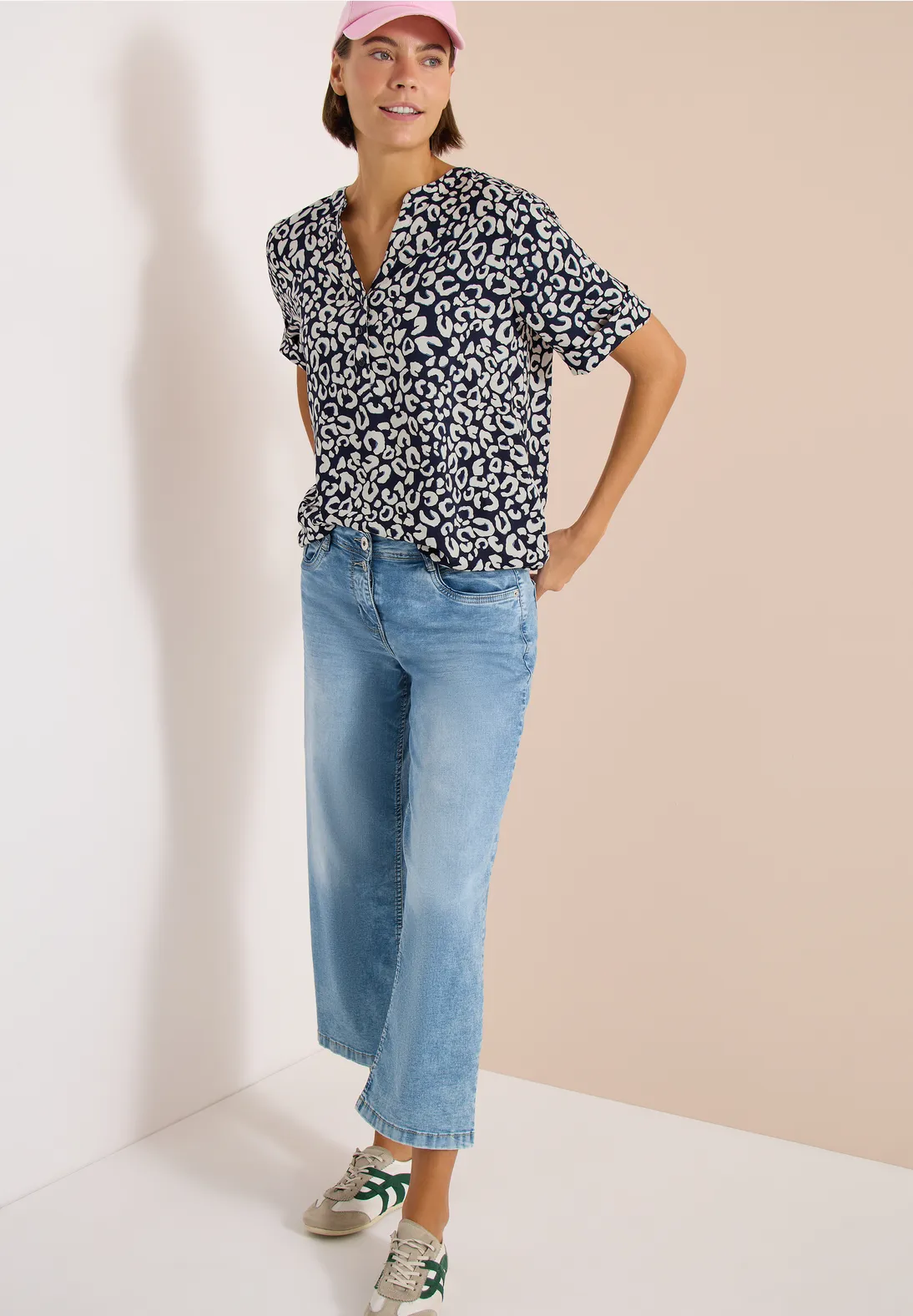 Cecil Bluse mit Leo Muster - Universal Blue