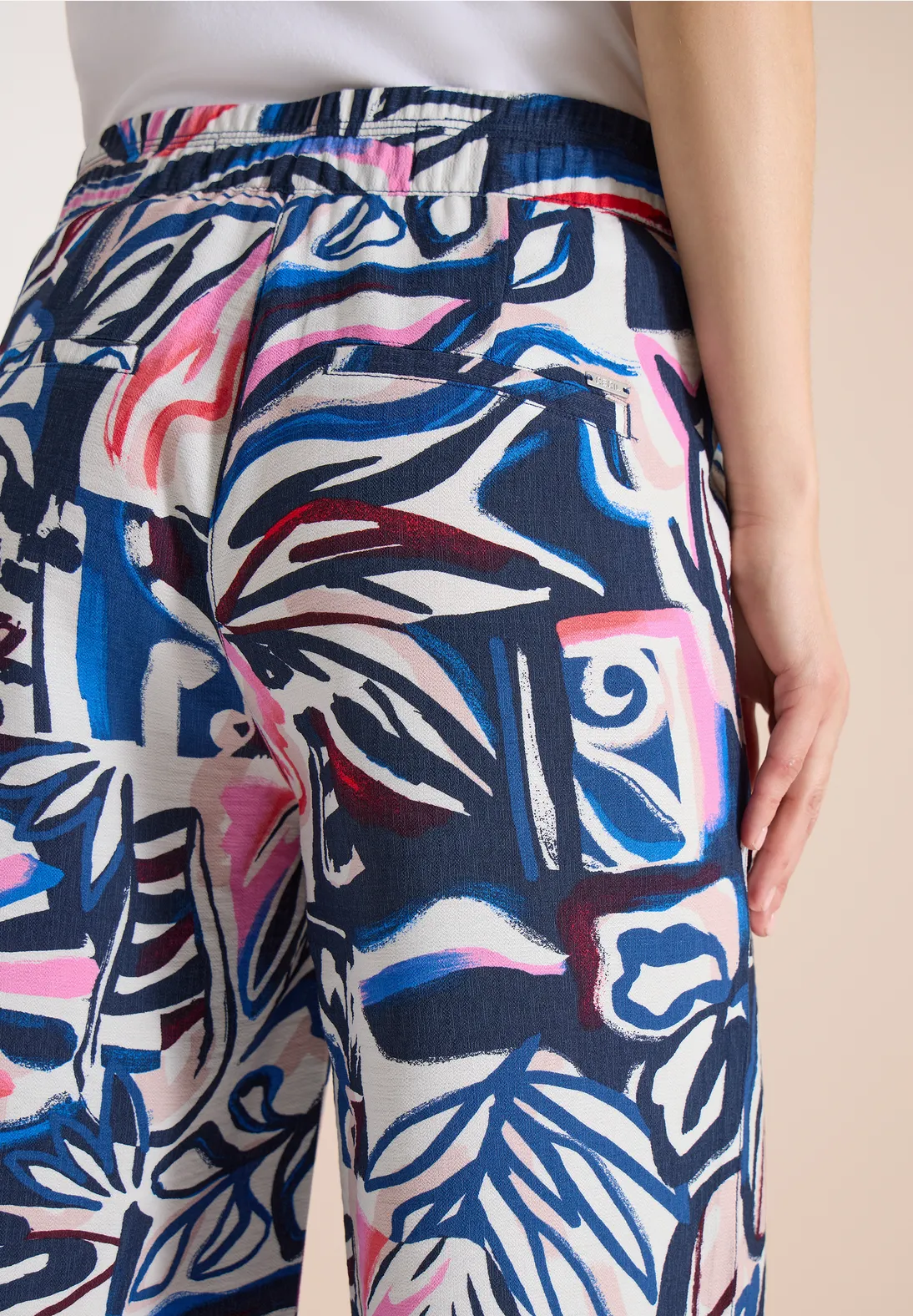 Cecil Print Pants Neele - Universal Blue