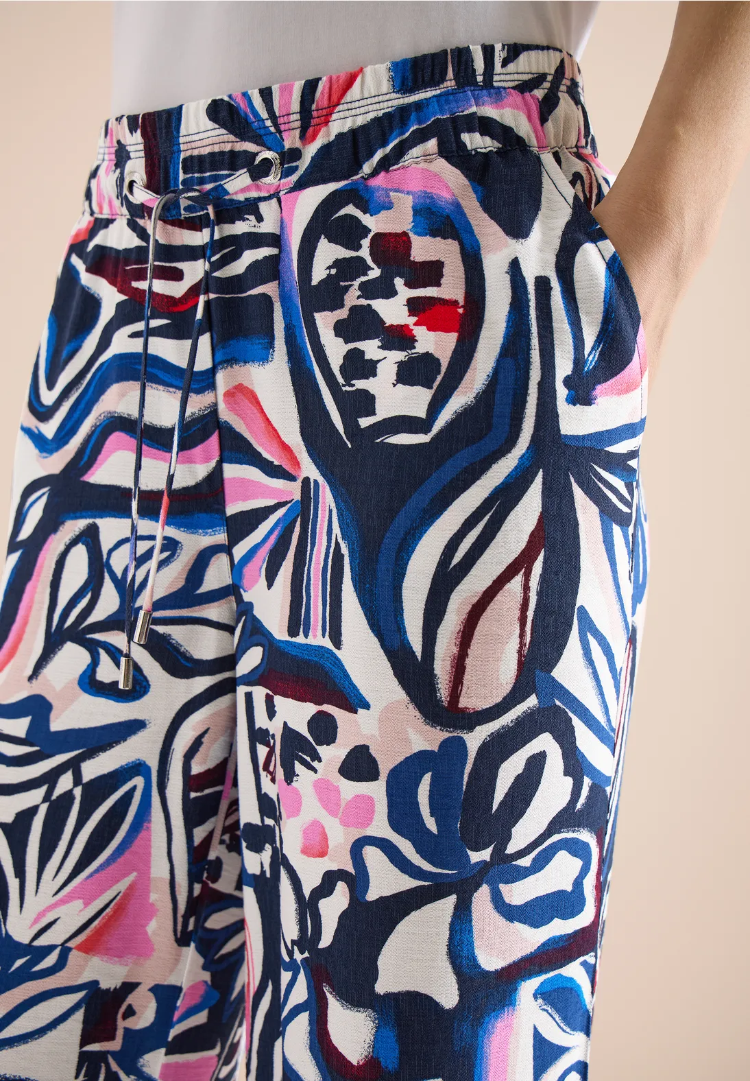 Cecil Print Pants Neele - Universal Blue