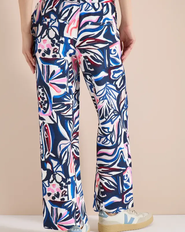 Cecil Print Pants Neele - Universal Blue
