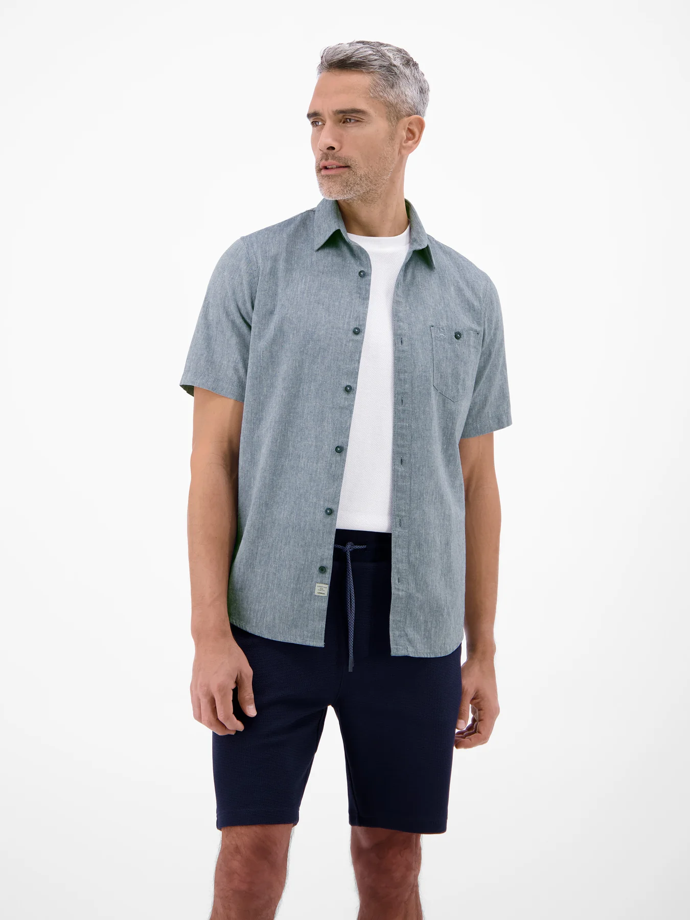 Lerros Linen Blend Shirt - True Blue
