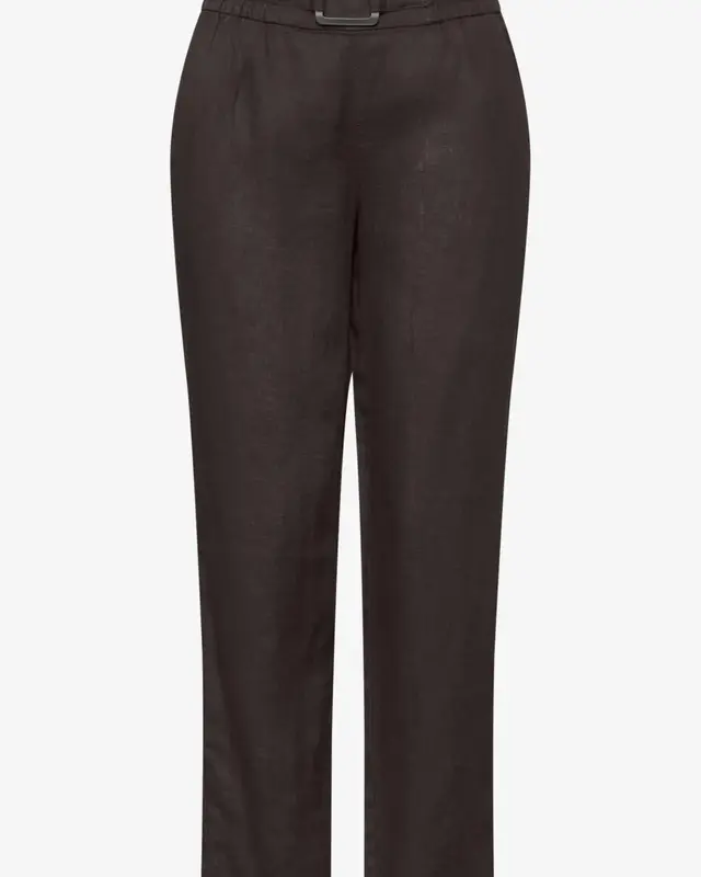 Street One Linnen Broek met Gesp - Espresso Brown