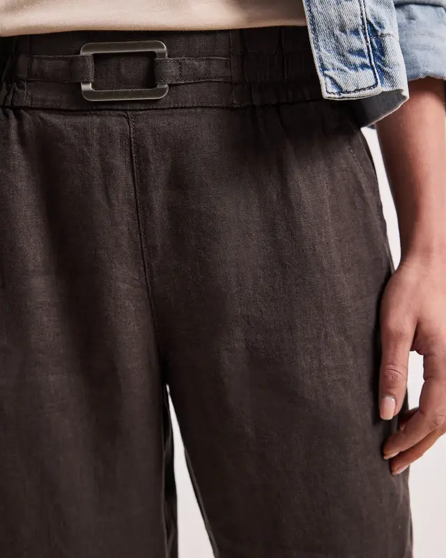 Street One Linen Pants - Espresso Brown