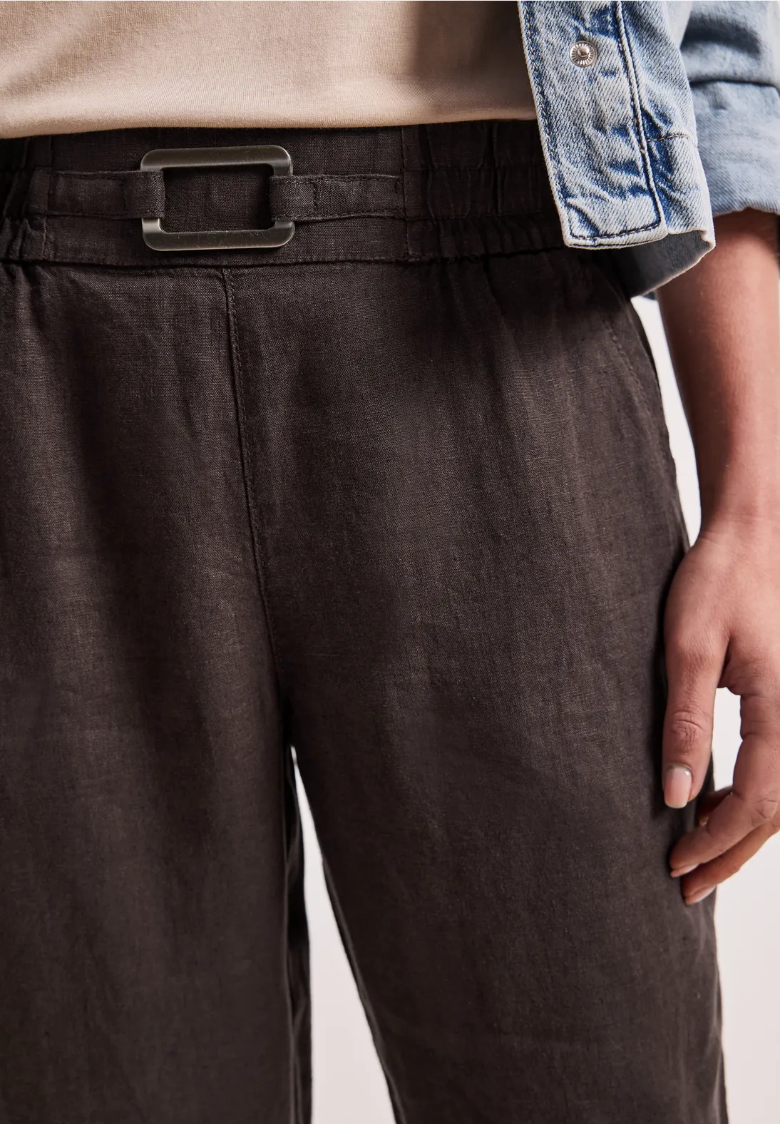 Street One Linen Pants - Espresso Brown