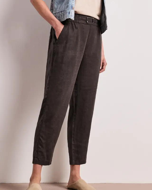 Street One Linen Pants - Espresso Brown