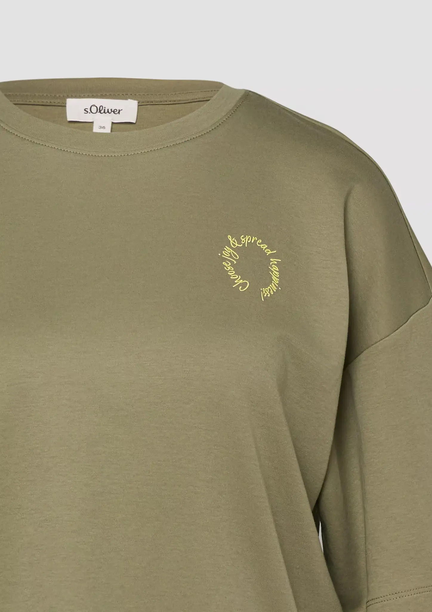 S. Oliver Relaxed Fit T-Shirt, Backprint - Olive Green