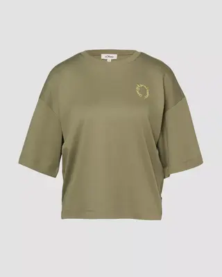S. Oliver Relaxed Fit T-Shirt, Backprint - Olive Green