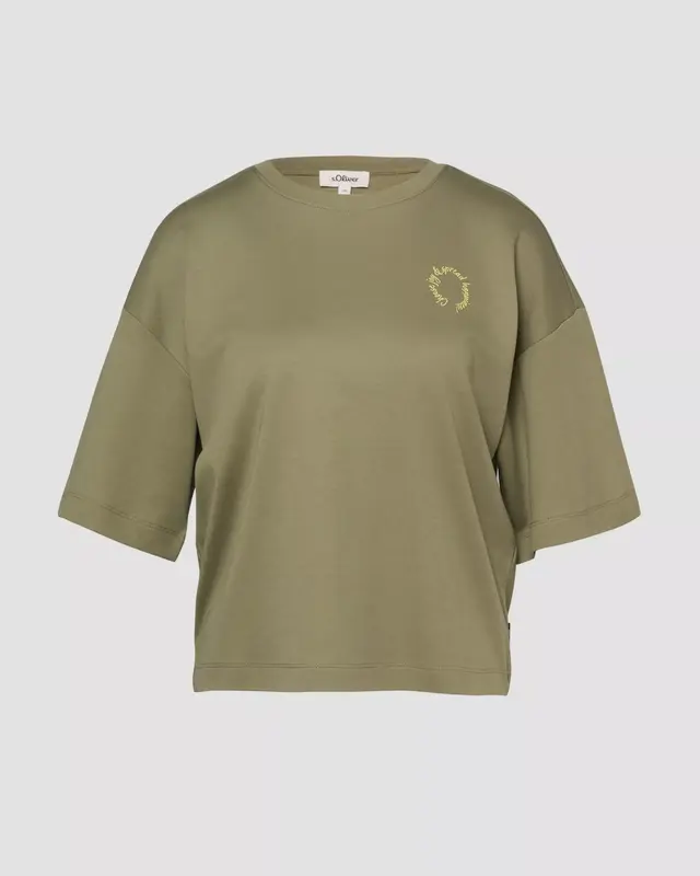 S. Oliver Relaxed Fit T-Shirt, Backprint - Olive Green