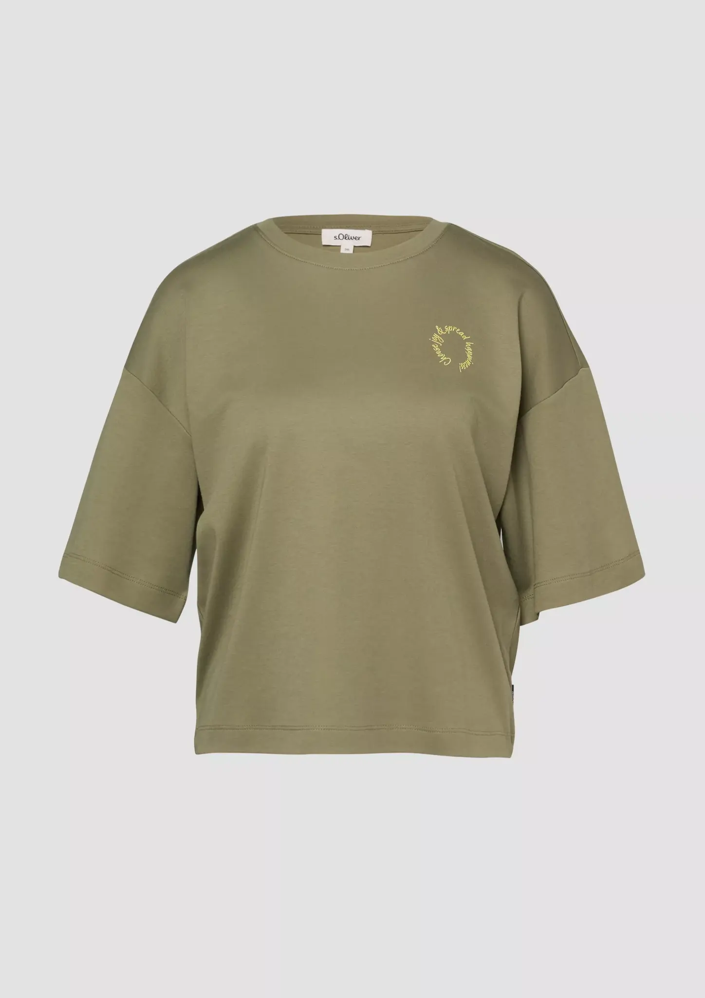 S. Oliver Relaxed Fit T-Shirt, Backprint - Olive Green