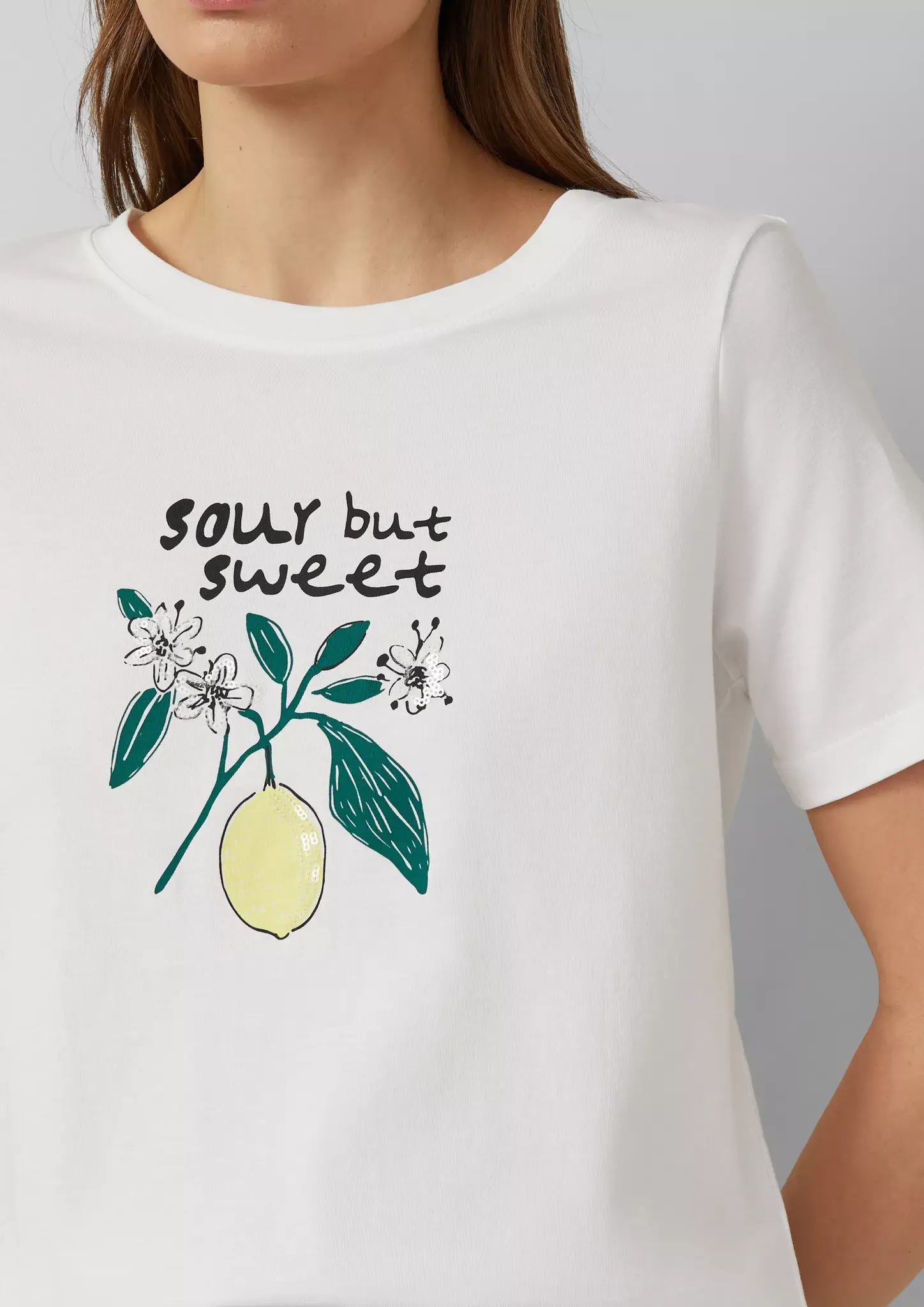 S. Oliver T-Shirt met Pailletten - White