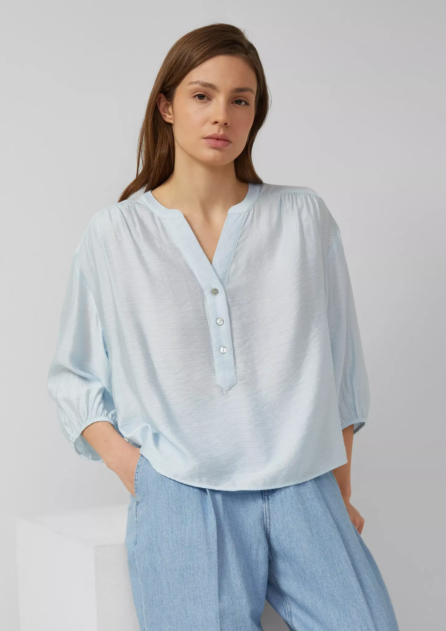 S. Oliver Korte Blouse - Light Blue