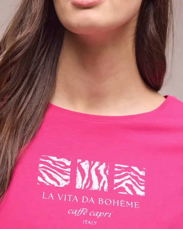 Street One Shirt mit Frontprint - Magenta Dream