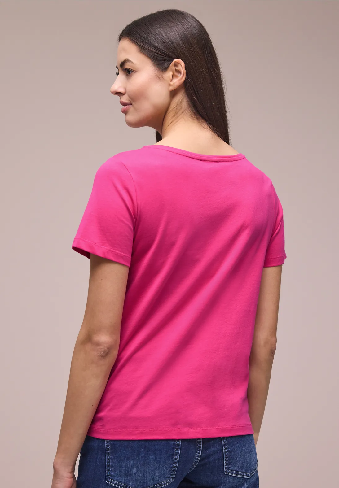 Street One Shirt with Frontprint - Magenta Dream