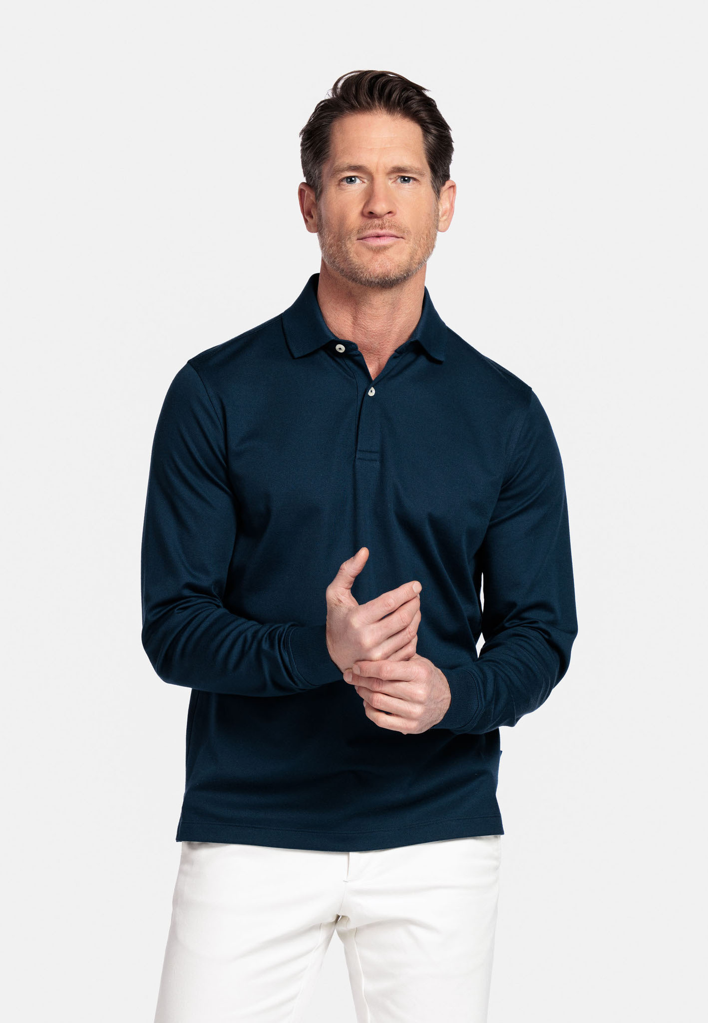 Baileys Longsleeve Polo - Dark Blue