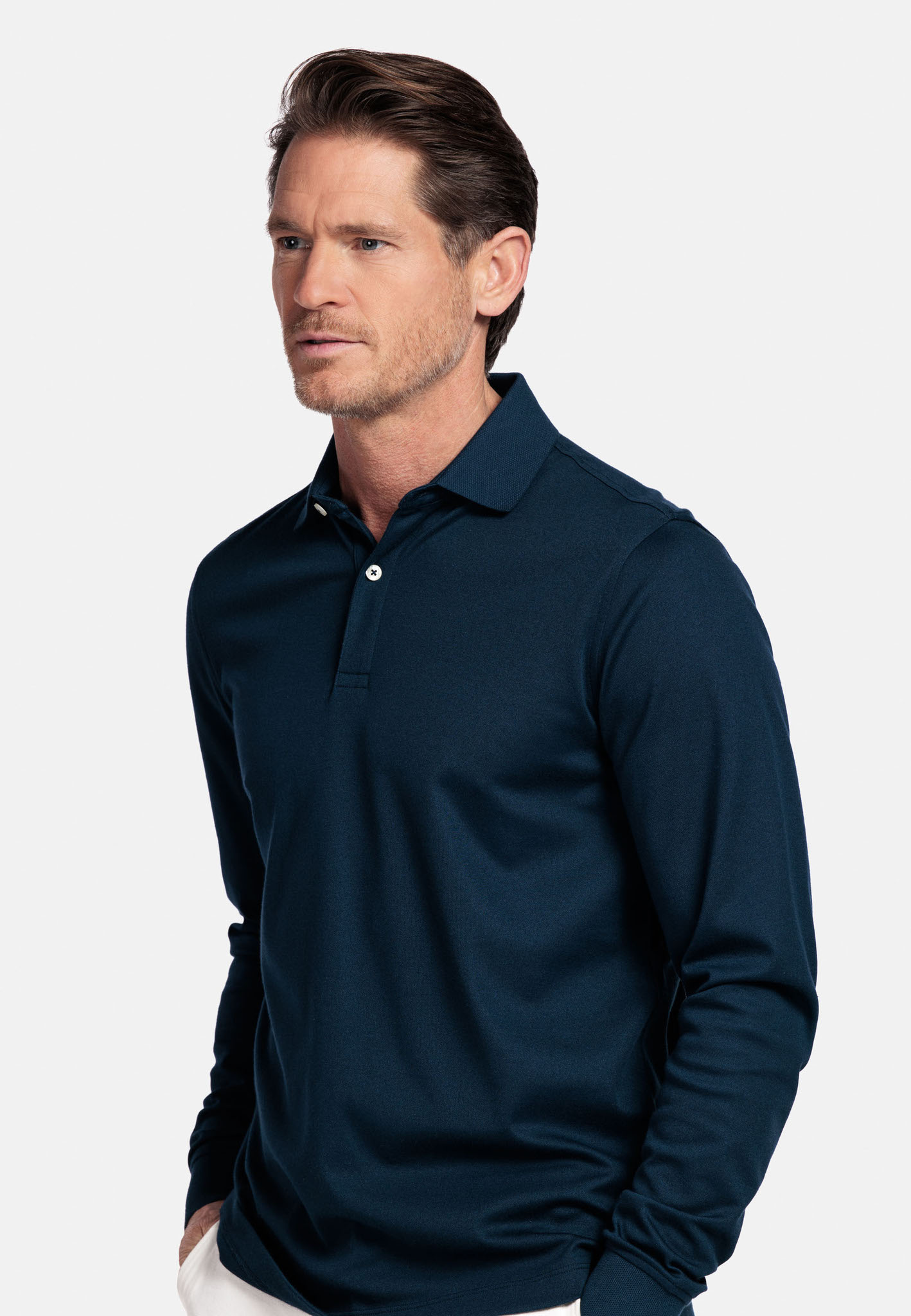 Baileys Longsleeve Polo - Dark Blue
