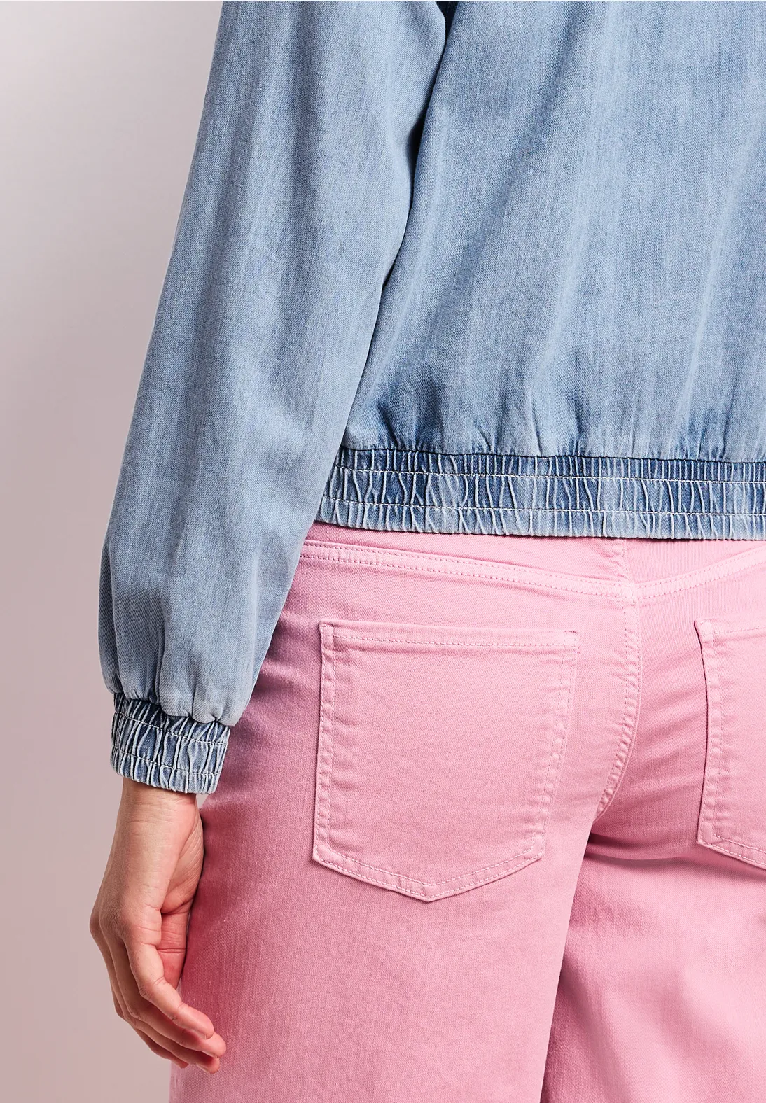 Street One Denim Look Blouson - Ultra Bleach Random Wash