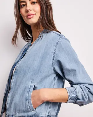 Street One Denim Look Blouson - Ultra Bleach Random Wash