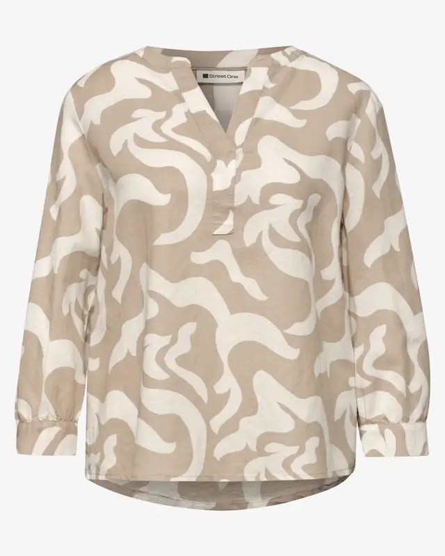 Street One Leinenmix Bluse - Timeless Beige