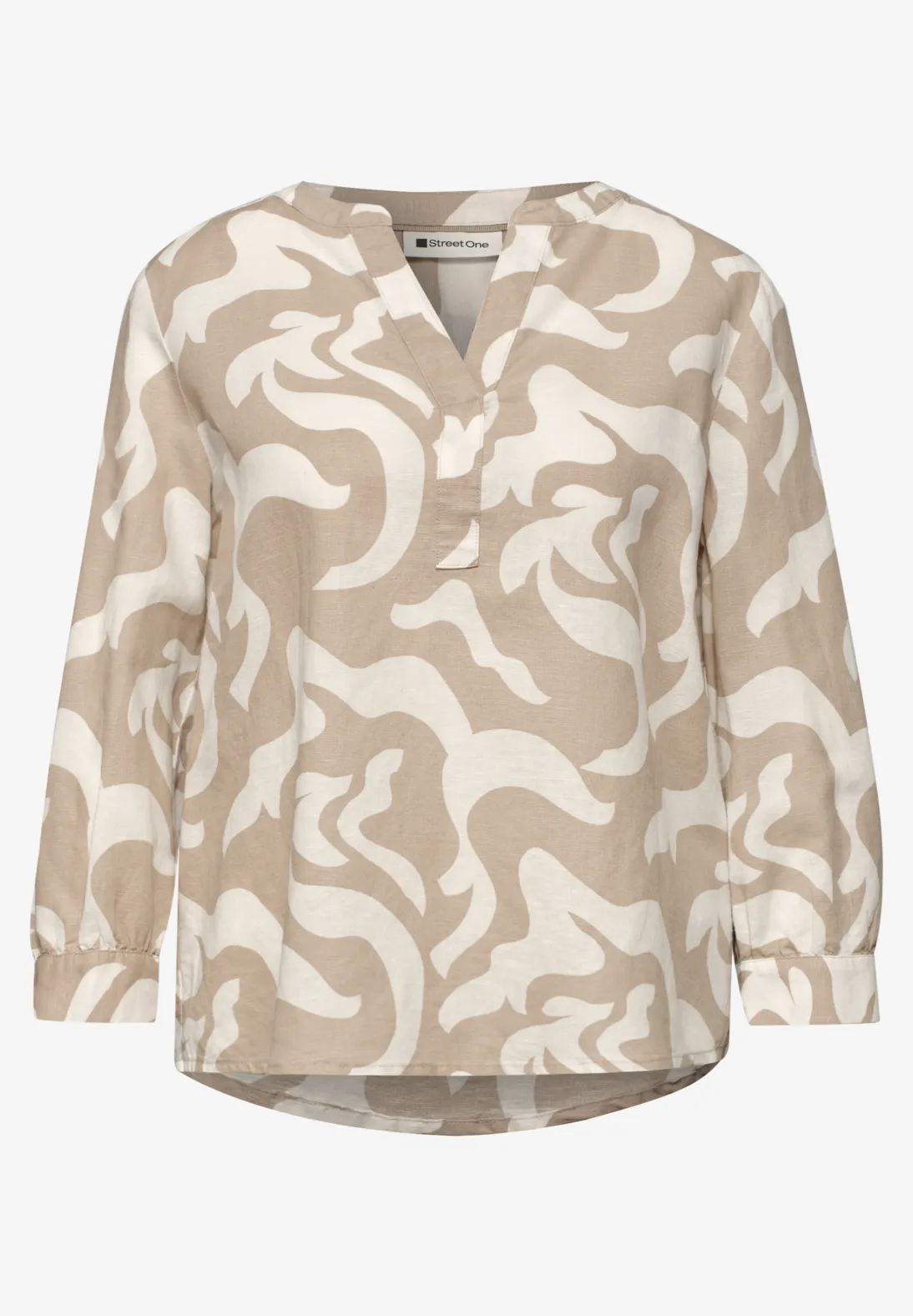 Street One Leinenmix Bluse - Timeless Beige