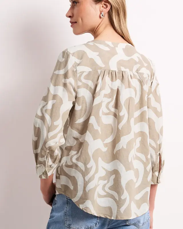 Street One Leinenmix Bluse - Timeless Beige