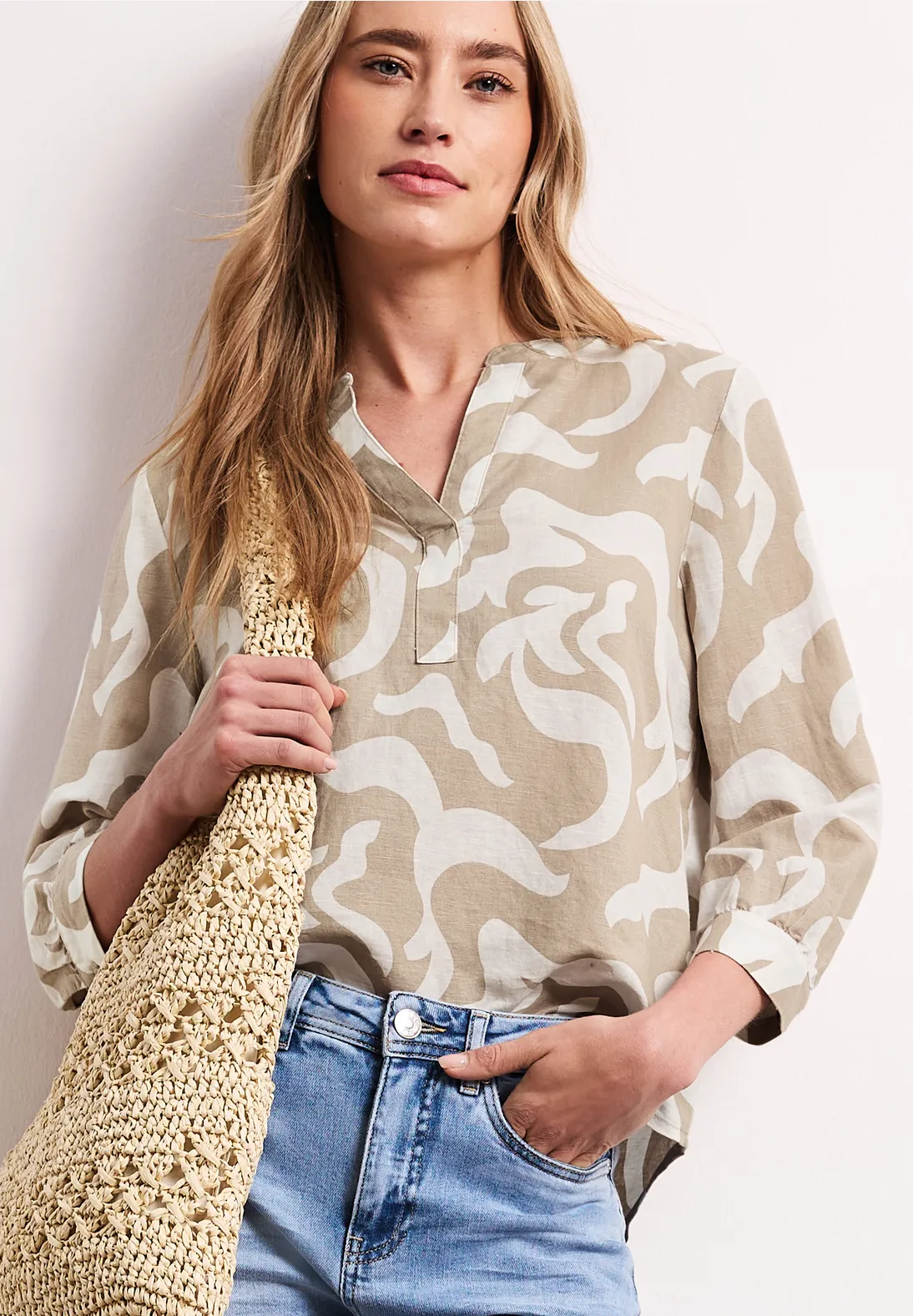 Street One Linenmix Blouse - Timeless Beige