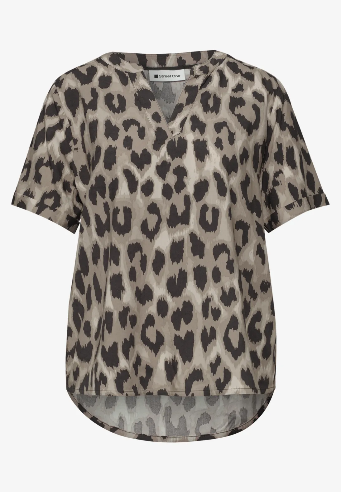 Street One Blouse with Animal Print - Timeless Beige