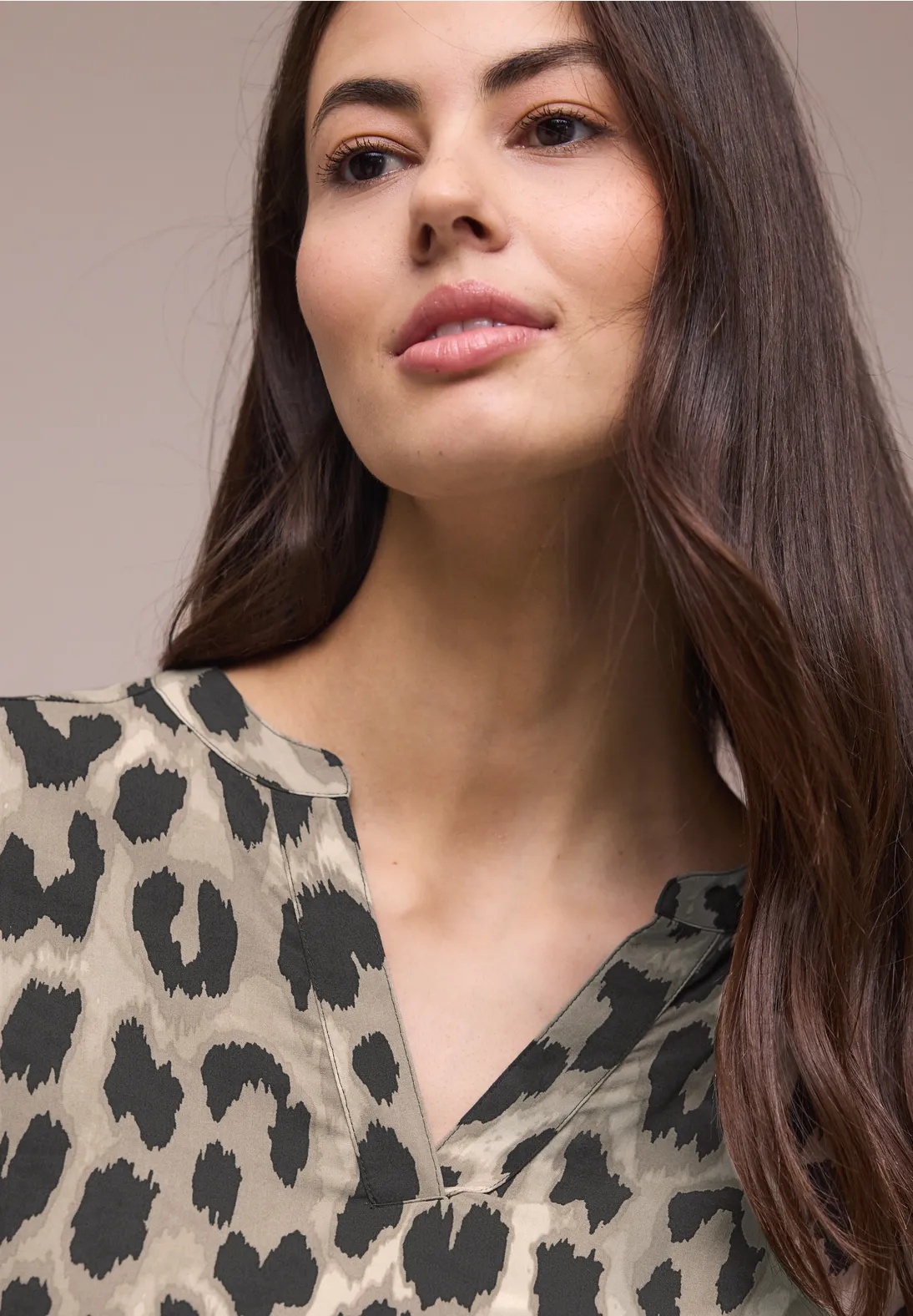 Street One Blouse met Dierenprint - Timeless Beige
