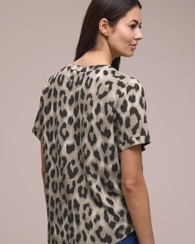 Street One Bluse mit Animal Muster - Timeless Beige