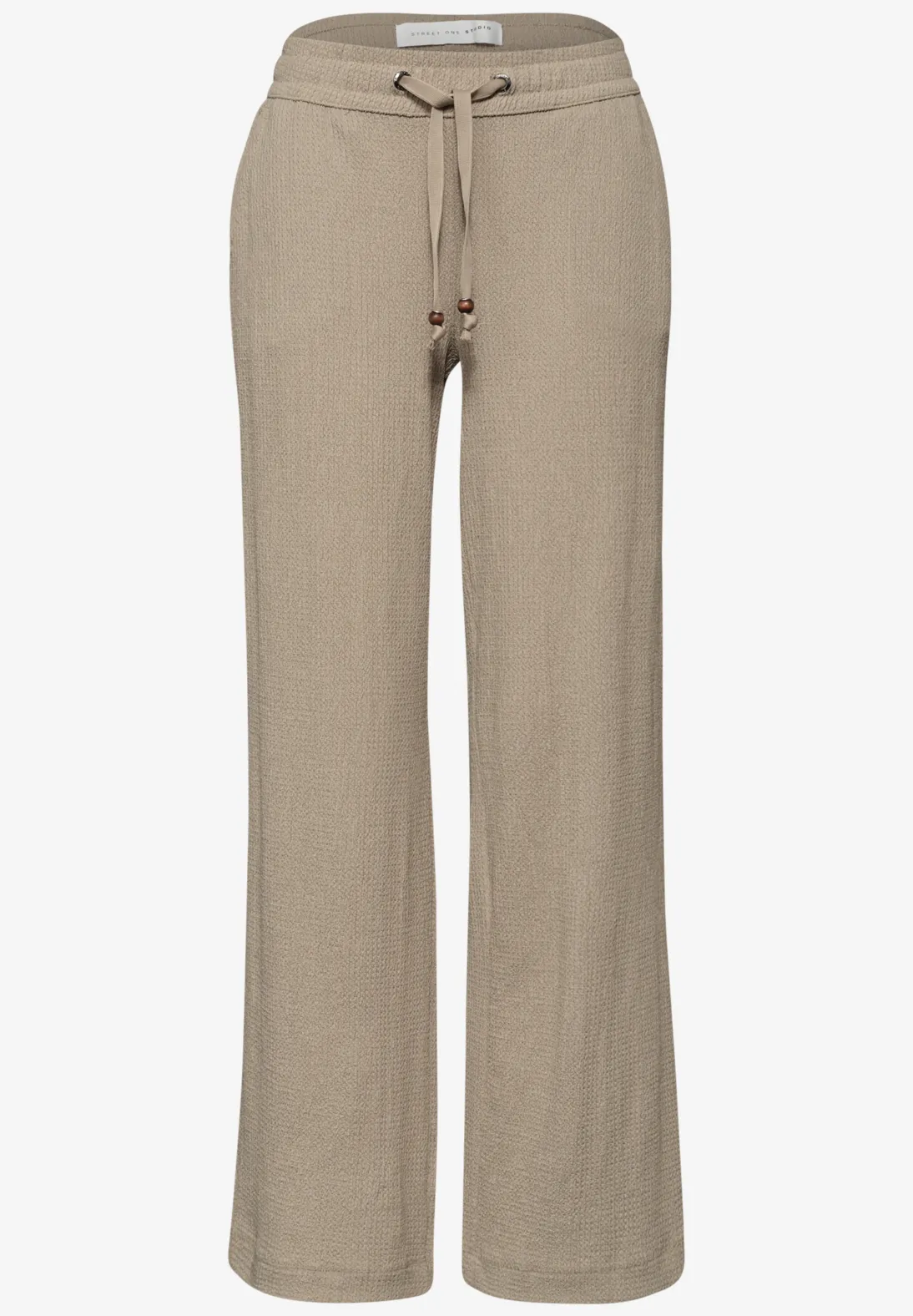 Street One Studio Wide Leg Struktur Hose - Silent Sand
