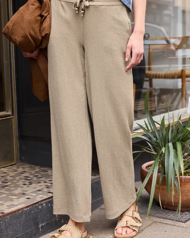 Street One Studio Wide Leg Structuur Broek - Silent Sand