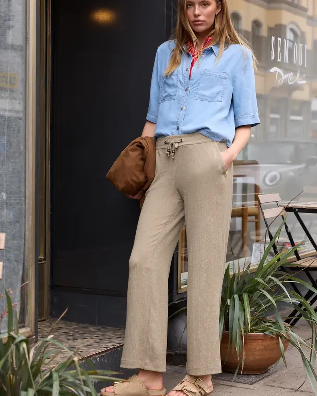 Street One Studio Wide Leg Pants - Silent Sand