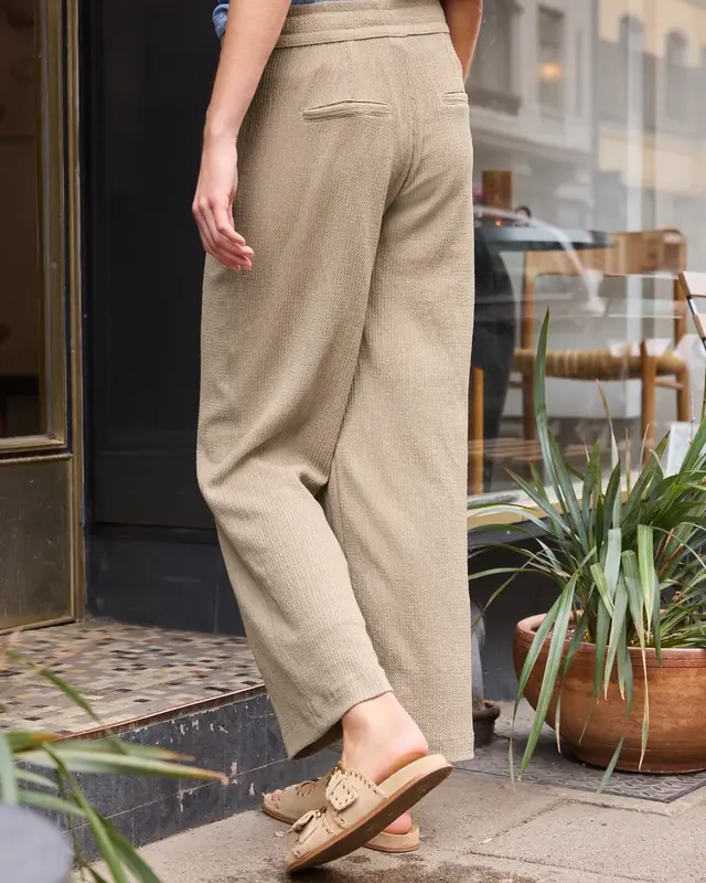 Street One Studio Wide Leg Structuur Broek - Silent Sand