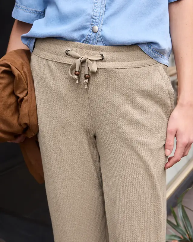 Street One Studio Wide Leg Struktur Hose - Silent Sand