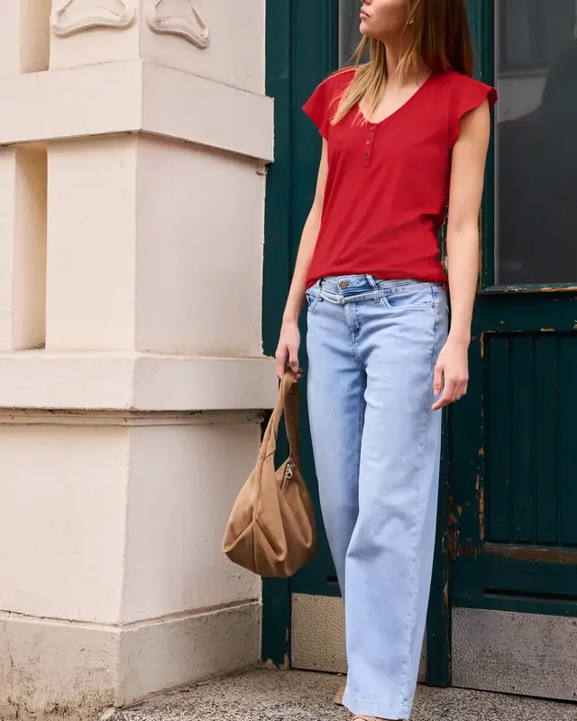 Street One Studio Shirt mit Volants - Chili Red