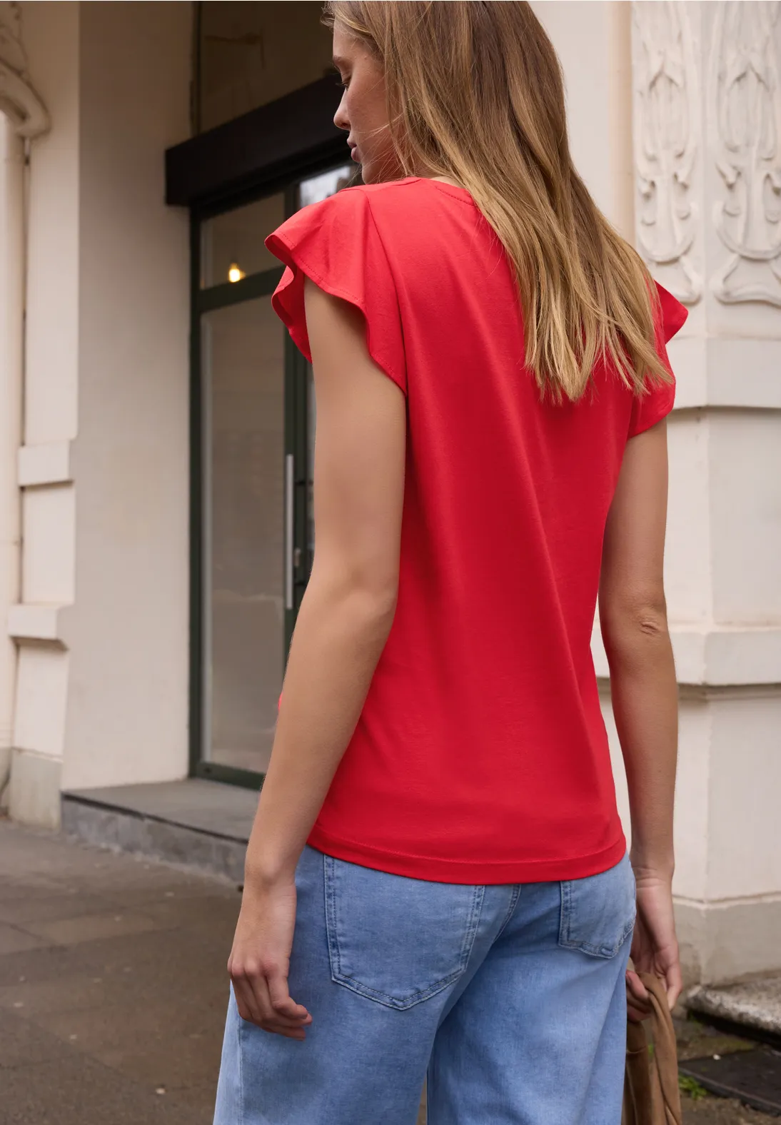 Street One Studio Shirt mit Volants - Chili Red