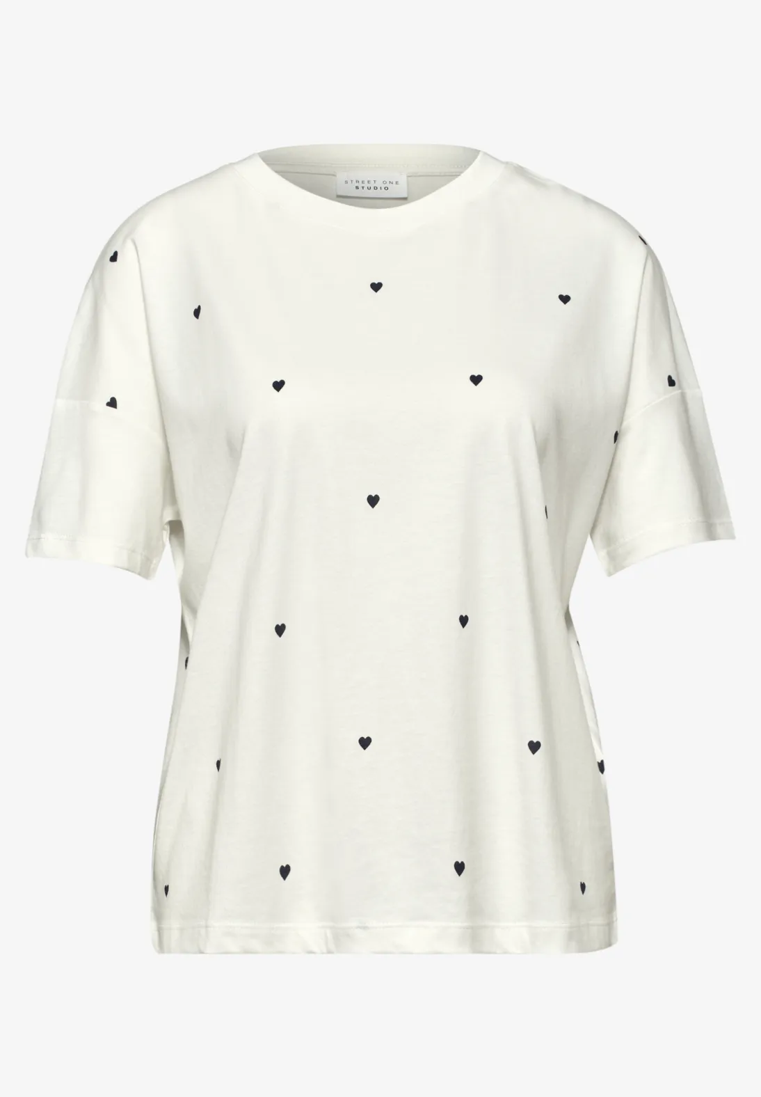 Street One Studio Shirt with Hearts - Off White