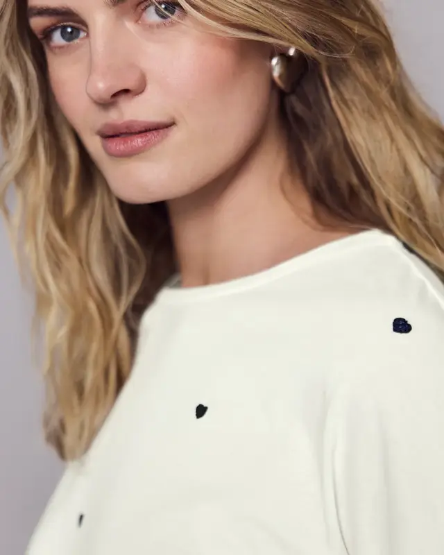 Street One Studio Shirt Hartjes Print - Off White