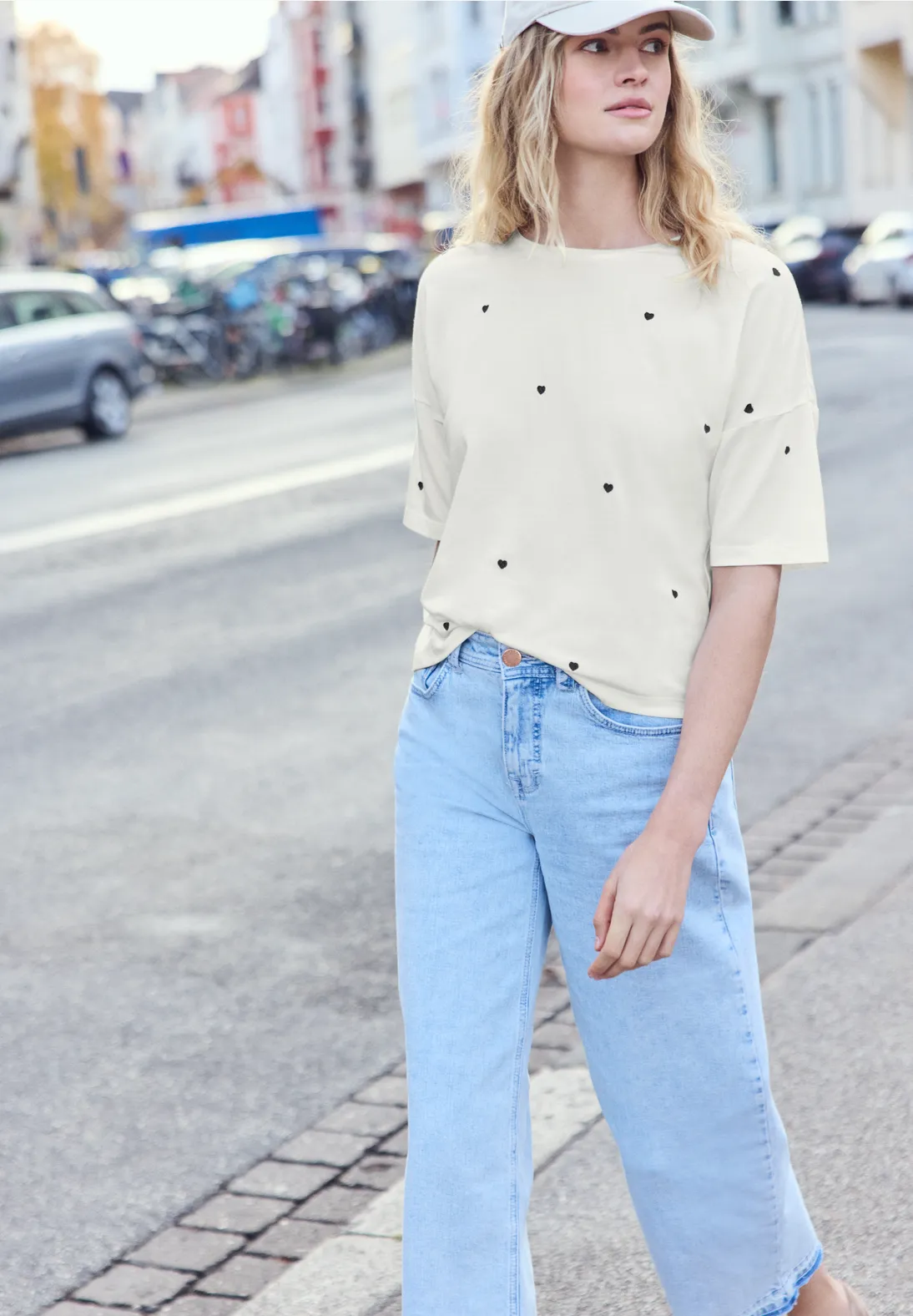 Street One Studio Shirt Hartjes Print - Off White