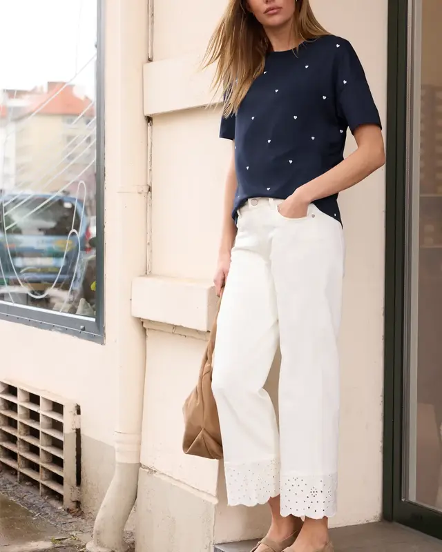 Street One Studio Shirt Hartjes Print - Midnight Muse