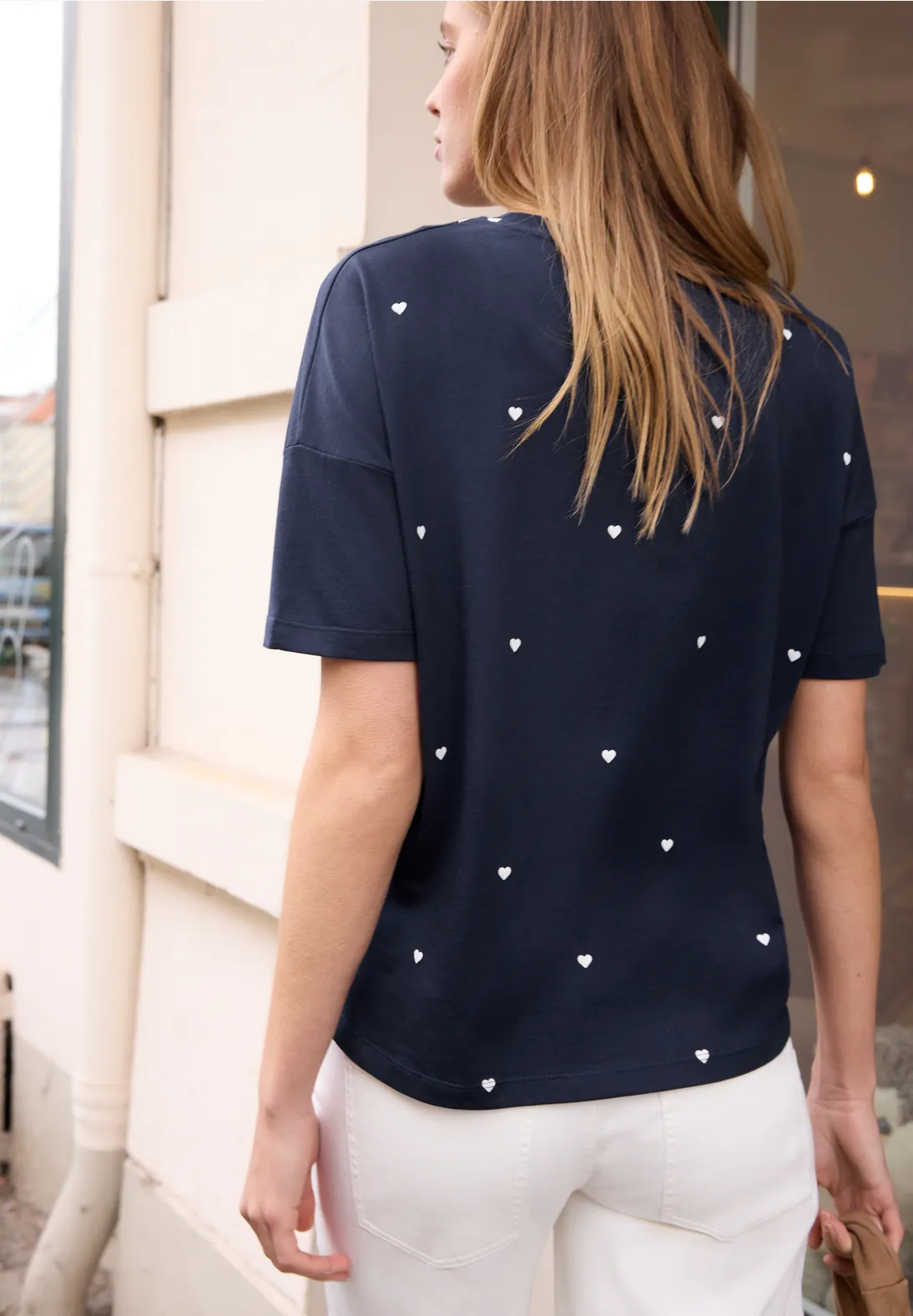 Street One Studio Shirt Hartjes Print - Midnight Muse