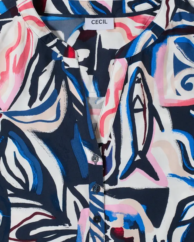 Cecil Print Bluse - Universal Blue