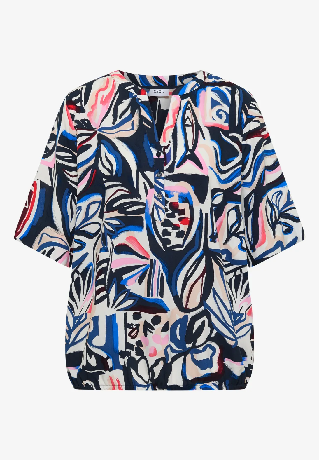 Cecil Print Blouse - Universal Blue