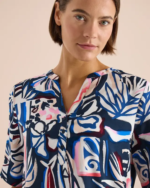 Cecil Print Bluse - Universal Blue
