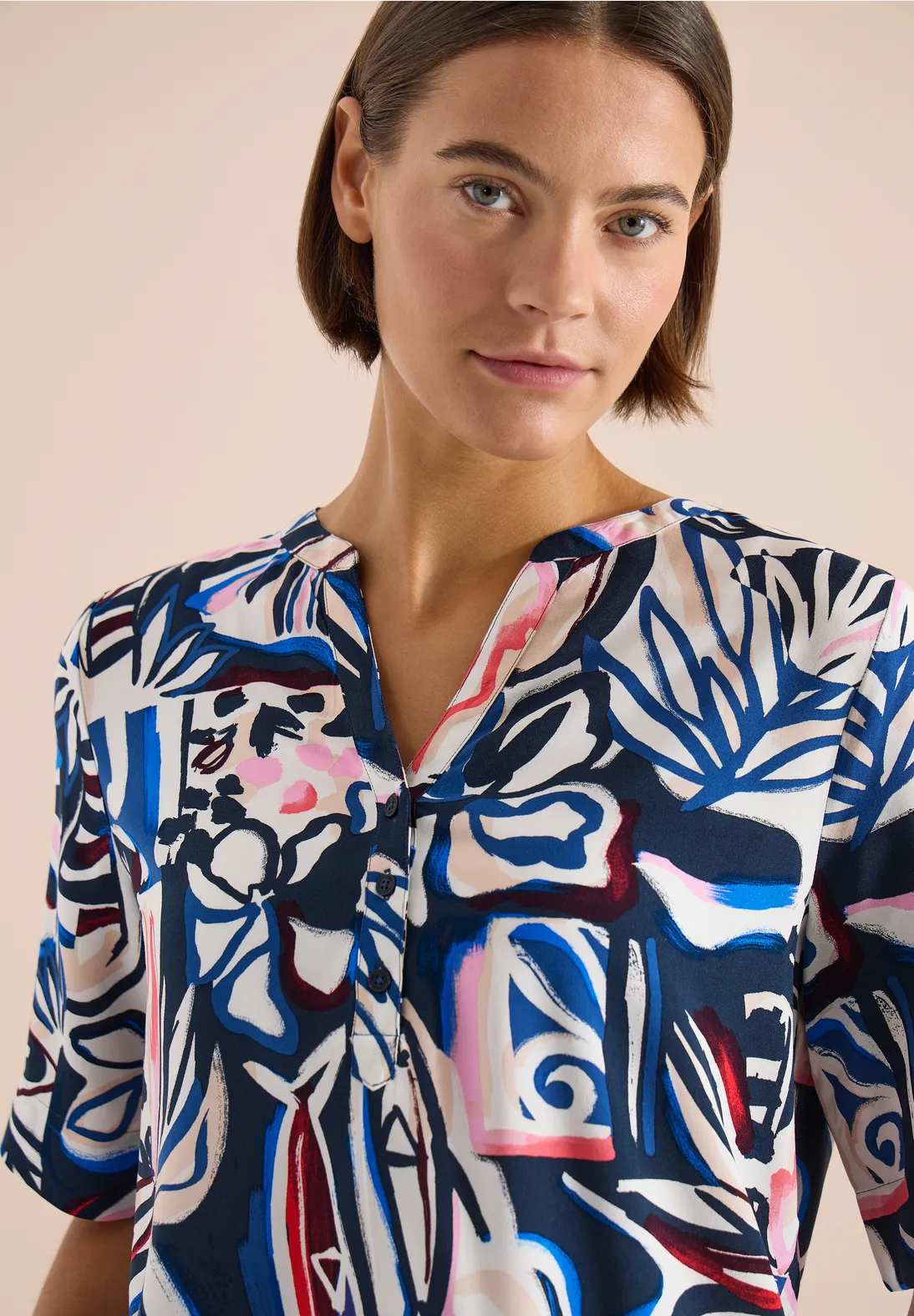 Cecil Print Blouse - Universal Blue