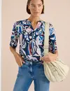 Cecil Print Blouse - Universal Blue