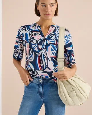 Cecil Print Bluse - Universal Blue