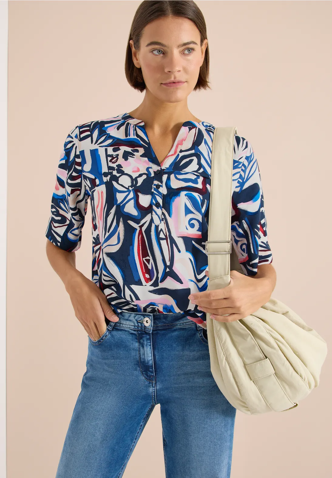 Cecil Print Bluse - Universal Blue